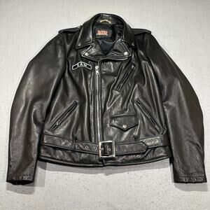 Schott 519 Riding Jacket Pebbled Cowhide Men’s Medium Black Cycle Rider